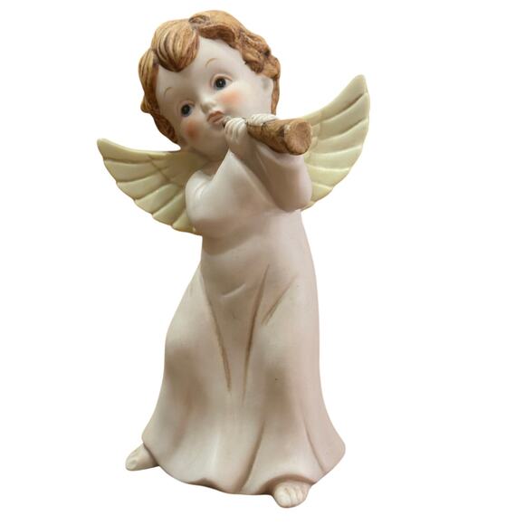 Homco 5400 Holiday Christmas Trio of Porcelain 'Heavenly Band/Musical Angels' - Picture 4 of 7